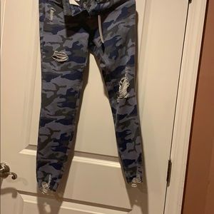 Ripped camo pants
